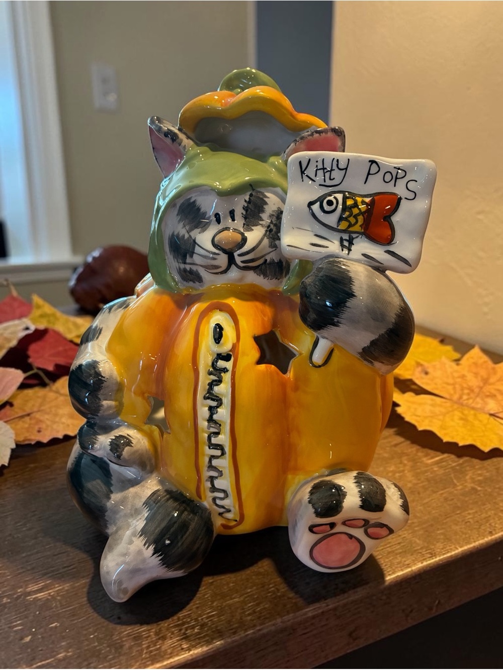 Blue Sky Clayworks "Kitty Pops" Halloween Cat Tealight Holder Heather Goldminc